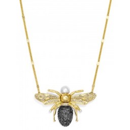Olivia Palermo & Bauble Bar Queenbee Pendant. Statement jewellery – large pendants – bee necklaces