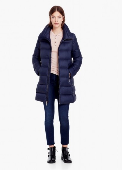MANGO quilted feather coat dark navy. Winter coats – warm outerwear - flipped