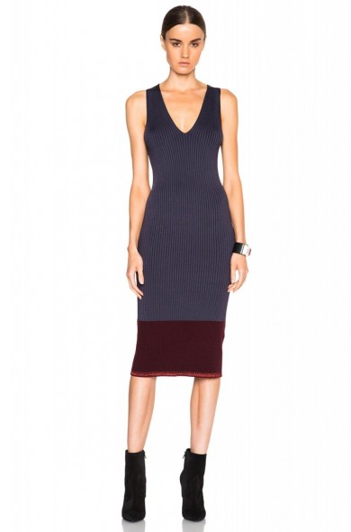 RAG & BONE KRISTIN DRESS in Deep Well – as worn by model Kelly Rohrbach at La Mer event in Los Angeles, 13 October 2015. Celebrity fashion | star style | what celebrities wear | rib knit dresses