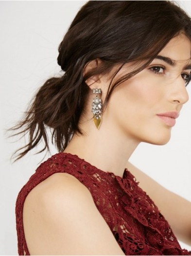 Olivia Palermo & Bauble Bar Roma Drops. Drop earrings – statement jewellery - flipped