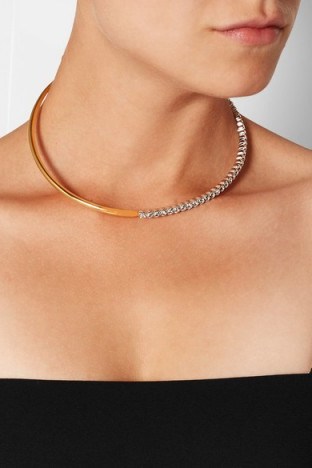 RYAN STORER Gold-plated Swarovski crystal choker. Modern style chokers | crystals | jewellery - flipped