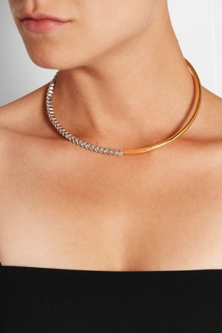 RYAN STORER Gold-plated Swarovski crystal choker. Modern style chokers | crystals | jewellery