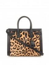 SAINT LAURENT Sac De Jour leather and calf-hair tote leopard print. Designer handbags / animal prints / luxury bags