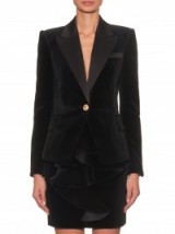 BALMAIN Satin-lapel velvet jacket black ~ womens designer jackets ~ autumn/winter 2015 trends ~ smart luxury fashion