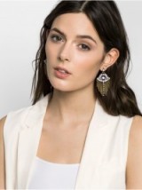 Bauble Bar Savanna Fringe Drops. Crystal statement jewellery – large drop earrings