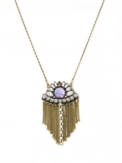 Bauble Bar Savanna Fringe Pendant. Statement jewellery – large crystal pendants – long necklaces - flipped