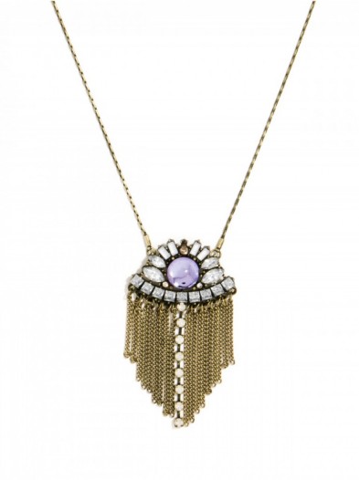 Bauble Bar Savanna Fringe Pendant. Statement jewellery – large crystal pendants – long necklaces
