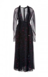 THAKOON Silk Chiffon Long Sleeved Midi Dress