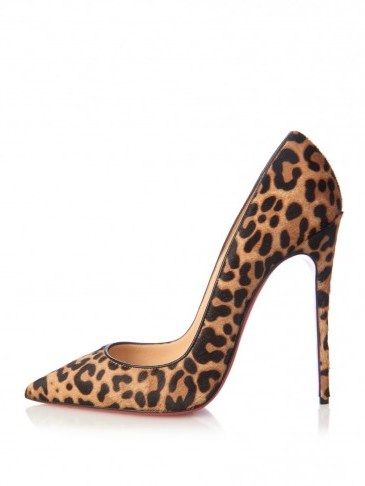 CHRISTIAN LOUBOUTIN So Kate jaguar print calf-hair pumps – as worn by Demi Lovato out in New York, 15 October 2015. Celebrity fashion | star style | designer high heels | what celebrities wear | animal print courts - flipped
