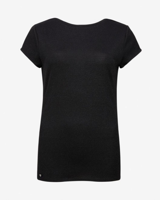 TED BAKER – MISY Sparkle T-shirt black ~ shimmering t-shirts ~ smart tees ~ weekend tops - flipped