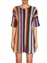 MARCO DE VINCENZO Striped metallic-knit mini dress multicoloured. Designer knitted dresses | fine knit fashion | luxury knitwear