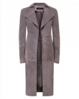Jaeger warm grey suede coat ~ women’s coats ~ chic style outerwear ~ quality clothing