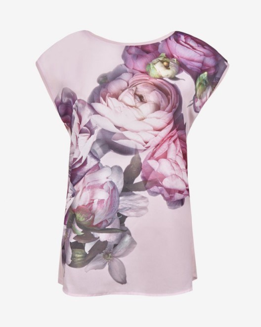 TED BAKER – SAIBEL Sunlit Floral T-shirt ~ flower print tees ~ smart weekend t-shirts ~ printed tops - flipped