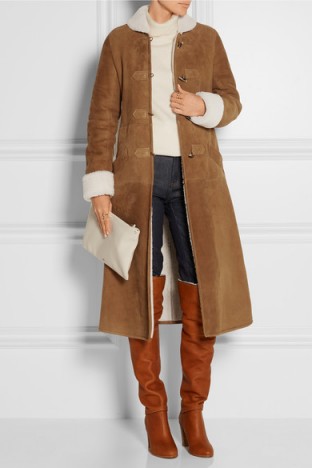 VANESSA SEWARD Abaca shearling coat camel. Designer coats | warm winter outerwear | luxury fashion