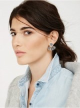 Olivia Palermo x Bauble Bar Versailles Ear Jackets. Celebrity fashion jewellery | blue periwinkle stone earrings