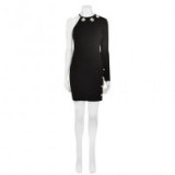 Versus Versace Asymmetric Medallion One Shoulder Dress in black. Designer dresses | occasion fashion | evening wear | LBD