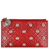 Versus Versace Lion Head Clutch in red. Designer evening bags | embellished handbags | occasion wear | event accessories
