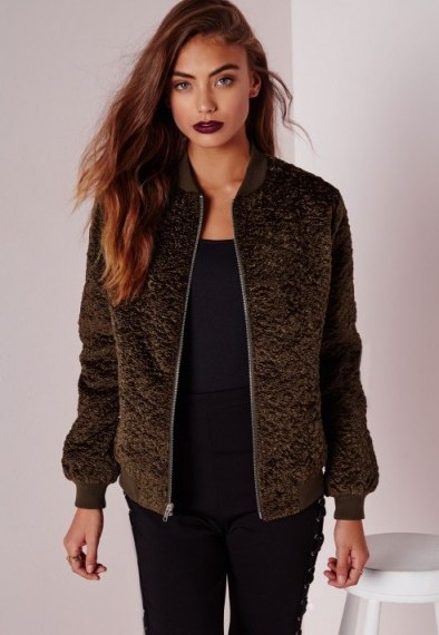 Missguided wool bomber jacket khaki – winter fashion – casual jackets - flipped