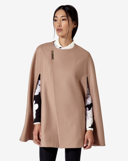 TED BAKER – VICKIYE Wool cape taupe ~ weekend fashion ~ smart capes ~ chic style coats - flipped