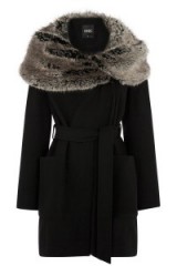 OASIS abigail faux fur collar coat black – warm winter coats – glamorous style – chic looks – stylish fashion