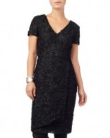 Phase Eight black demi tapework sequin dress. flower embellished / floral occasion dresses