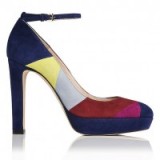 L.K. Bennett Amira Platform Suede Court ~ shoes ~ platforms ~ ankle strap ~ style ~ high heels ~ multicoloured