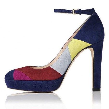 L.K. Bennett Amira Platform Suede Court ~ shoes ~ platforms ~ ankle strap ~ style ~ high heels ~ multicoloured - flipped