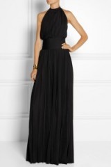 BALMAIN black pleated stretch-jersey wide leg jumpsuit with open back ~ occasion jumpsuits ~ evening fashion ~ designer clothes