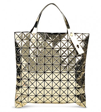 BAO BAO ISSEY MIYAKE Platinum 3 metallic prism tote – gold metallics – designer handbags – shoppers