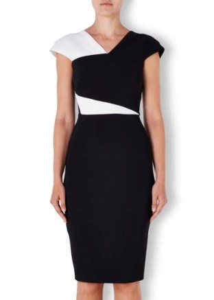 ROLAND MOURET Beadle monochrome crepe dress – as worn by Kate Winslet at the Harper’s Bazaar Women of the Year Awards, London, 3 November 2015. Celebrity fashion | star style | designer fitted dresses | what celebrities wear to events - flipped