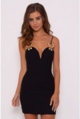 Rare Black Snake Detail Bodycon Mini Dress. Strappy party dresses / going out glamour / lbd / glamorous evening fashion