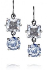 BOTTEGA VENETA Oxidized sterling silver cubic zirconia earrings ~ designer costume jewellery ~ drop earrings