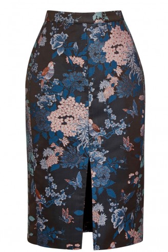 OASIS – Butterfly jacquard pencil skirt ~ floral skirts ~ flower prints