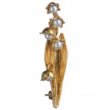 Alex Monroe Gold Vermeil Pearl Flower Brooch, Gold ~ floral brooches – fashion jewellery – accessories