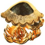 Alice Joseph Vintage 1970s Vendome Toadstool Brooch, Gold – mushroom brooches – 70s jewellery – retro accessories