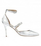 CARVELA Metallic stiletto sandals – silver metallics – evening shoes – party heels – ankle strap