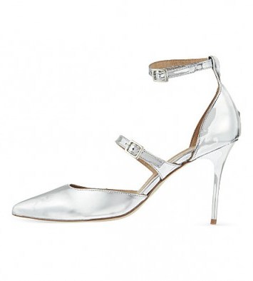 CARVELA Metallic stiletto sandals – silver metallics – evening shoes – party heels – ankle strap - flipped