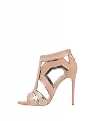 CASADEI pastel pink cut out sandals with back zip closure – party shoes – peep toes – high heeled sandals – evening heels – going out glamour - flipped