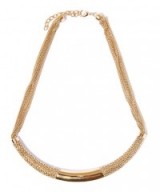 CHLOE GOLD-TONE HOPE SEMI RIGID CHAIN COLLAR NECKLACE – statement necklaces – designer fashion jewellery