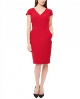 Compact tailoring V-neck red dress from Jaeger.co.uk. Perfect!
