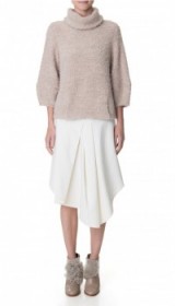 tibi – cozy boucle cropped sleeve sweater. Winter fashion | high neck sweaters | stay warm & stylish | roll neck jumpers