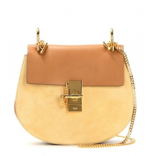 CHLOÉ Drew leather and suede shoulder bag. Luxury accessories / designer bags / chic handbags p - flipped