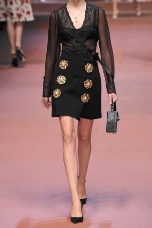 DOLCE & GABBANA Embellished wool-blend gabardine mini skirt black ~ luxury skirts ~ designer fashion ~ feminine style - flipped