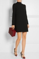 DOLCE & GABBANA Stretch-crepe mini dress black. Little black dress ~ lbd ~ dress up or down ~ Italian fashion ~ high neck dresses