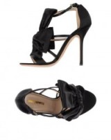 DSQUARED2 black sandals with satin bow – party shoes – glamorous high heels – going out glamour – evening accessories