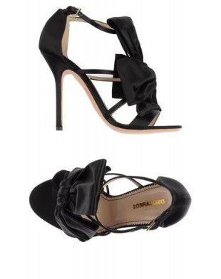 DSQUARED2 black sandals with satin bow – party shoes – glamorous high heels – going out glamour – evening accessories - flipped