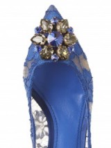 DOLCE & GABBANA Embellished lace pumps ~ jewelled shoes ~ blue lace ~ chic style