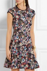 ERDEM Darlina floral-print stretch-ponte dress ~ floral dresses ~ ruffle hem ~ flower prints ~ designer fashion