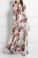 ERDEM Denise floral-print silk-chiffon gown ~ floral gowns ~ luxury occasion dresses ~ long evening wear ~ feminine and elegant style ~ luxury designer fashion