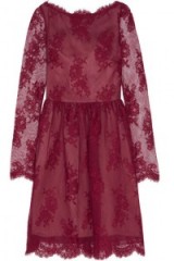 ERDEM Dolores cotton-blend lace mini dress ~ occasion dresses ~ semi sheer ~ red ~ crimson ~ designer evening fashion